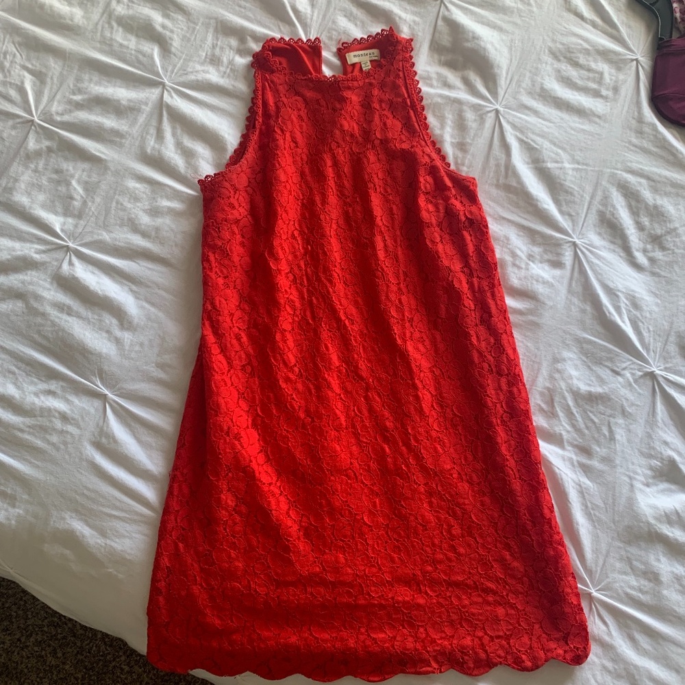 Monteau Red Lace Dress